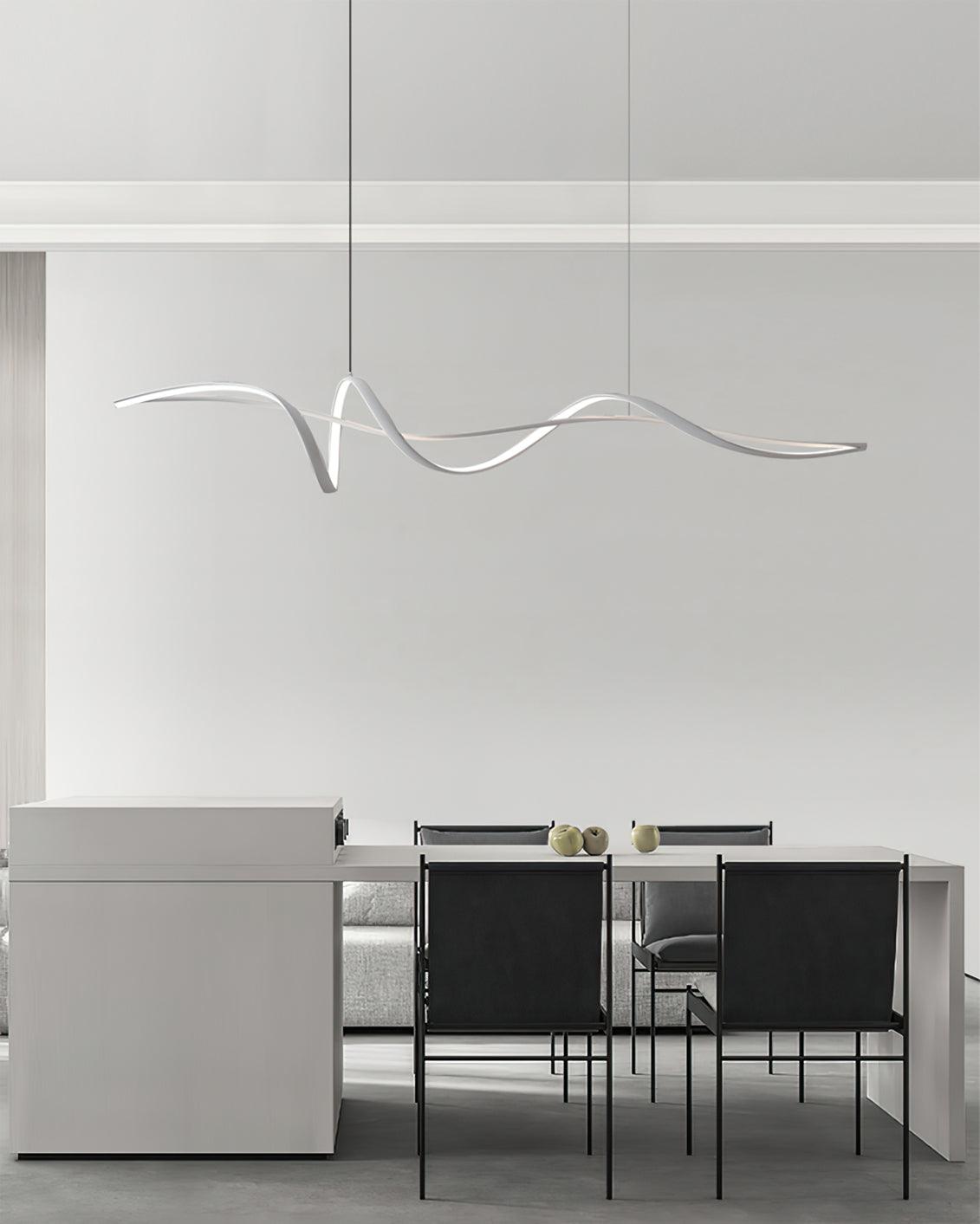 Calelina modern zwart LED Wave hanglamp