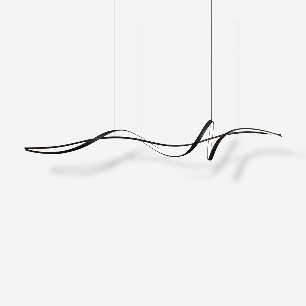 Calelina modern zwart LED Wave hanglamp