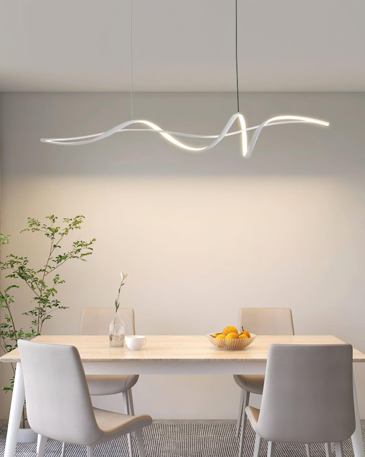 Calelina modern zwart LED Wave hanglamp