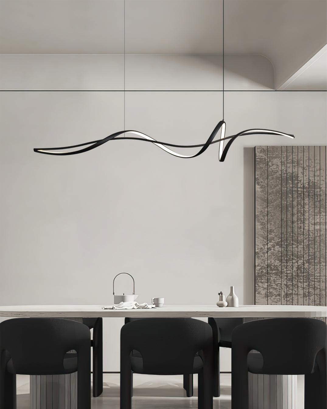 Calelina modern zwart LED Wave hanglamp