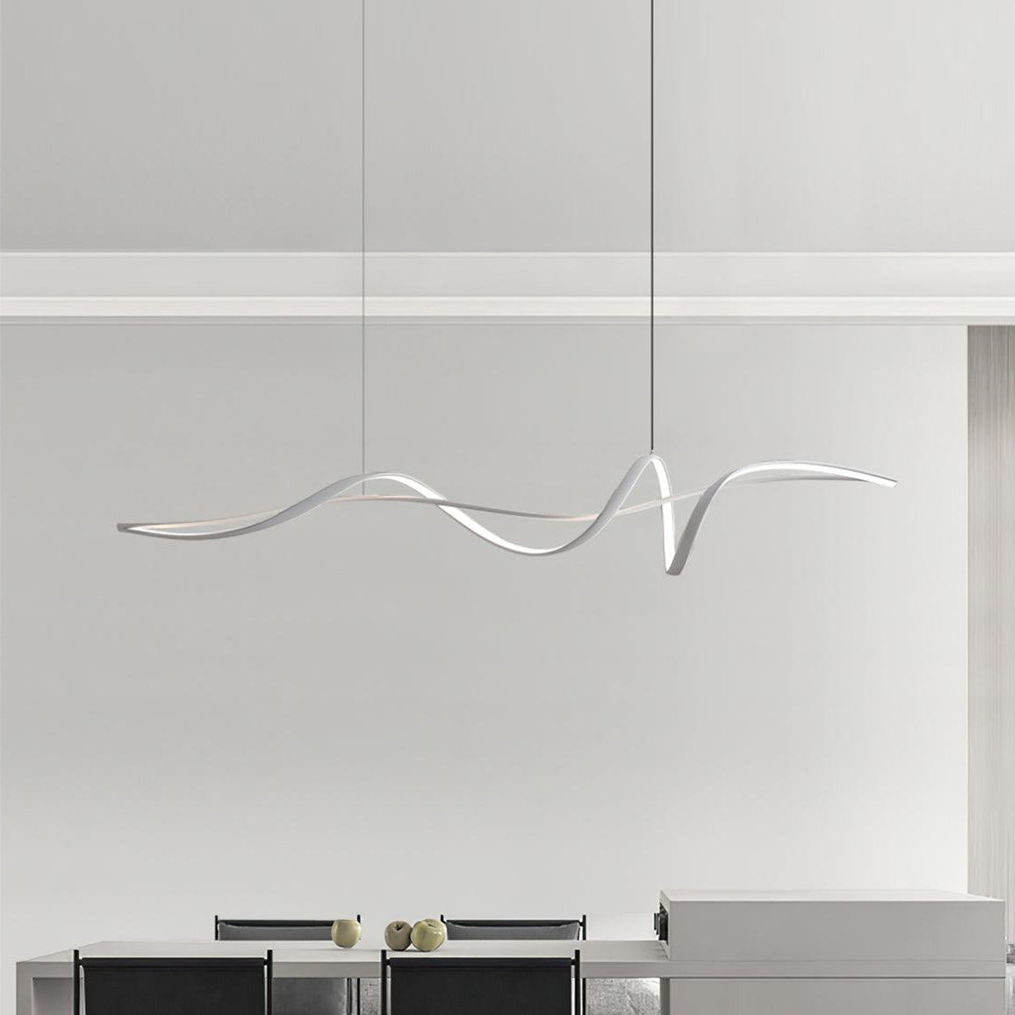 Calelina modern zwart LED Wave hanglamp