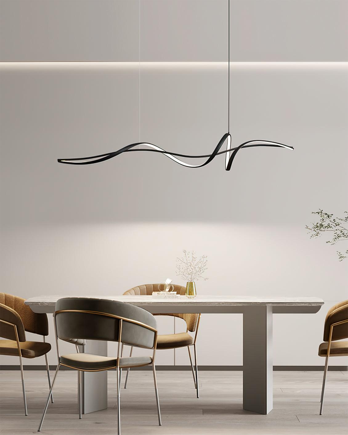 Calelina modern zwart LED Wave hanglamp
