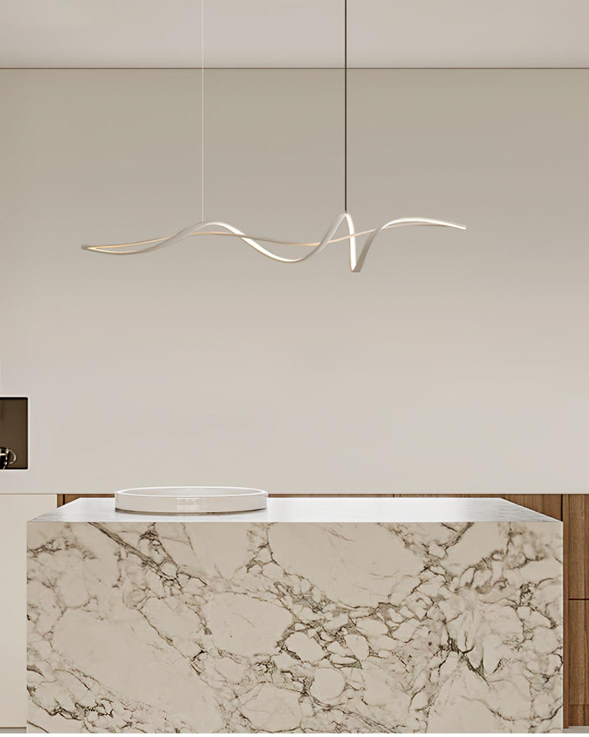 Calelina modern zwart LED Wave hanglamp