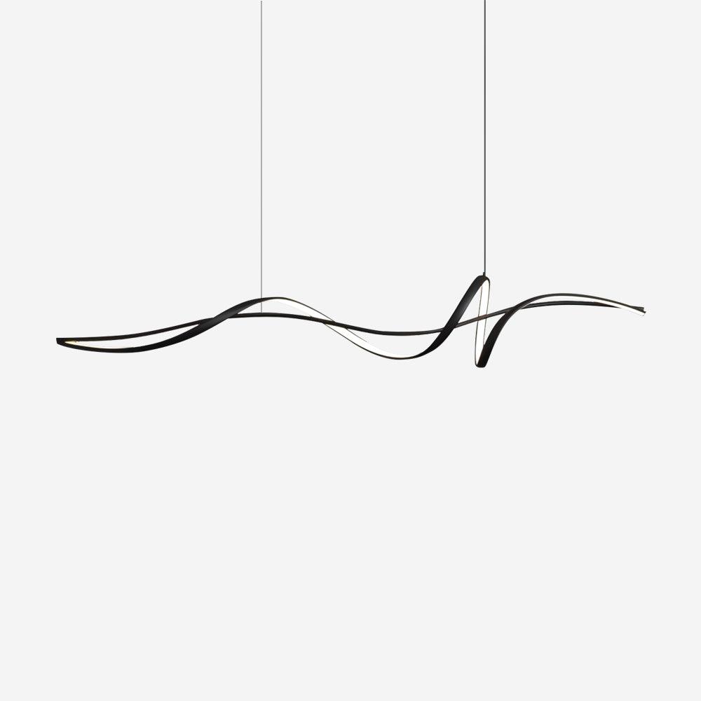 Calelina modern zwart LED Wave hanglamp