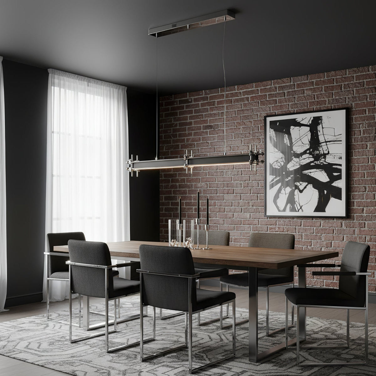 Kolve Industriële hanglamp met lineaire as