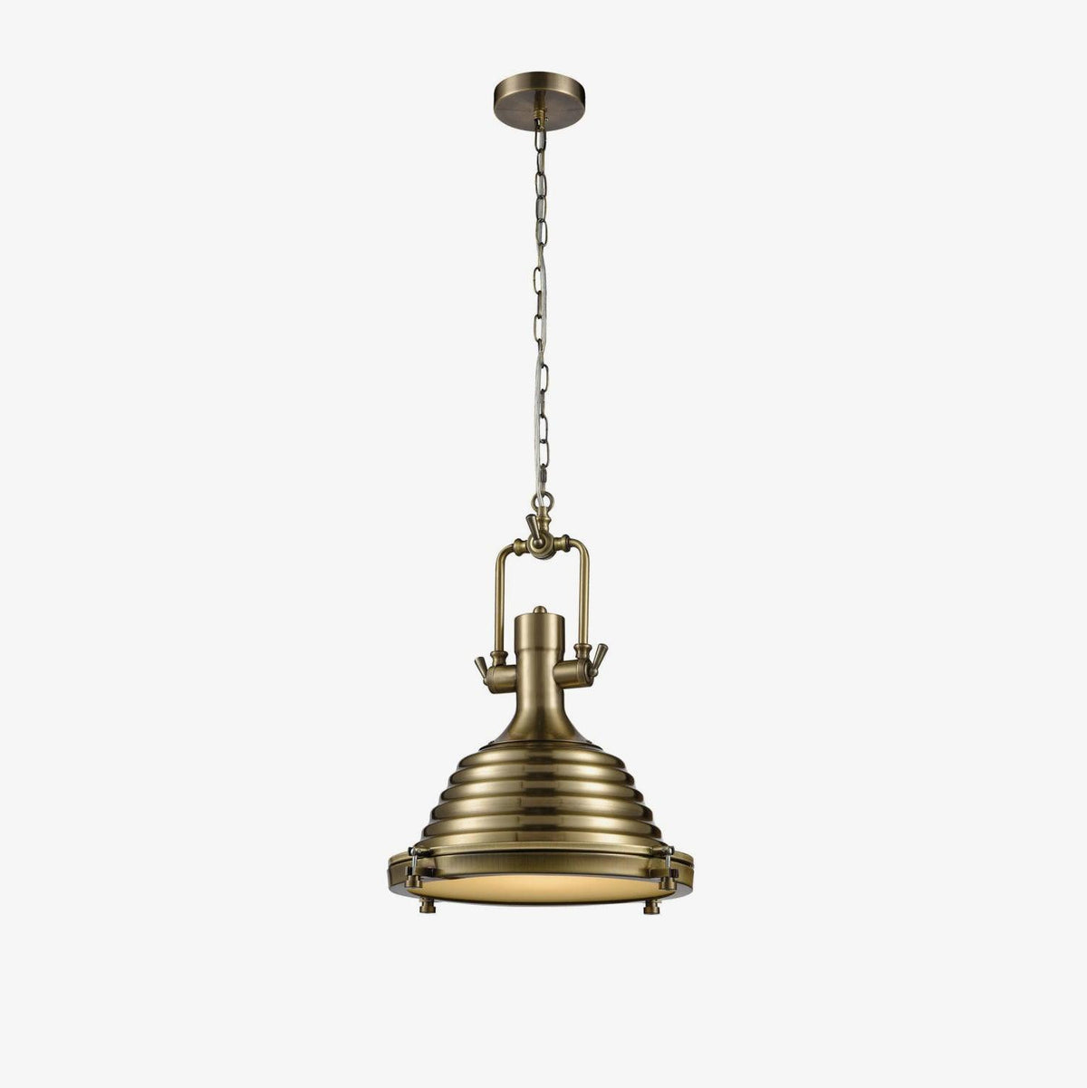 Silven hanglamp messing ribbelvormig koepel industriële stijl