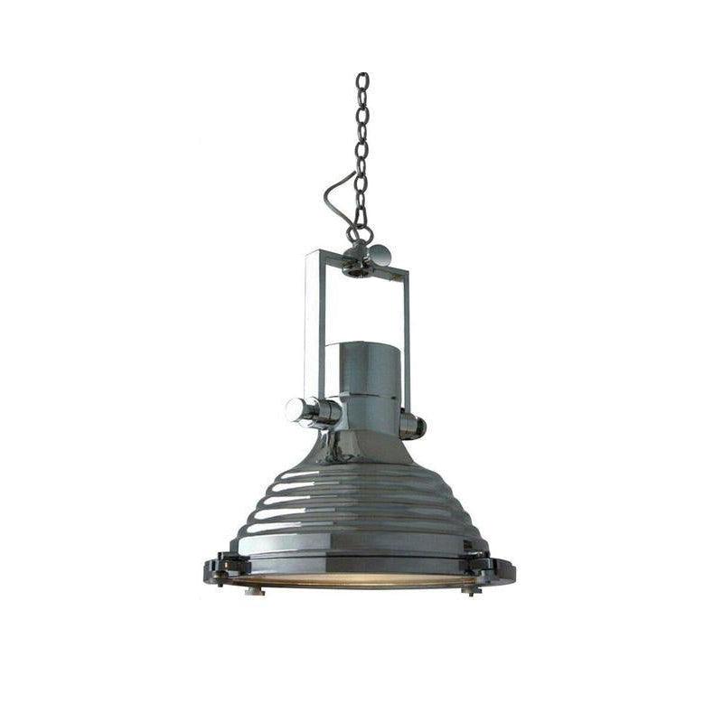 Silven hanglamp messing ribbelvormig koepel industriële stijl