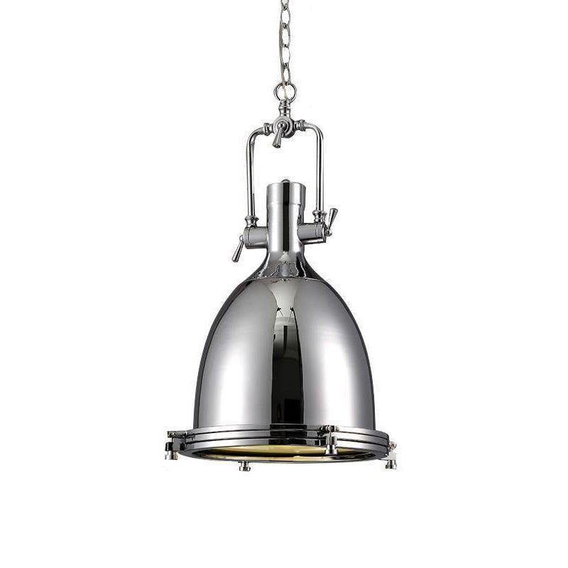 Silven hanglamp messing ribbelvormig koepel industriële stijl
