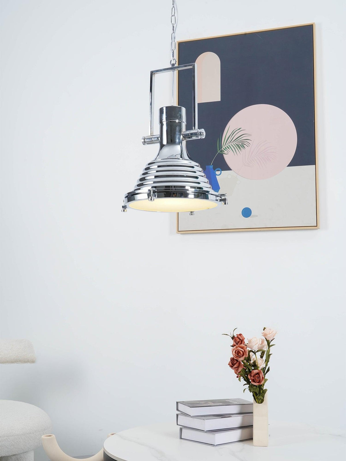 Silven hanglamp messing ribbelvormig koepel industriële stijl