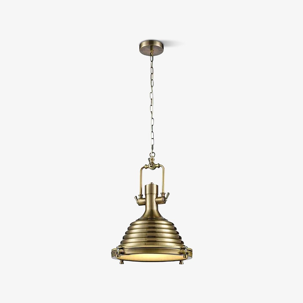 Silven hanglamp messing ribbelvormig koepel industriële stijl