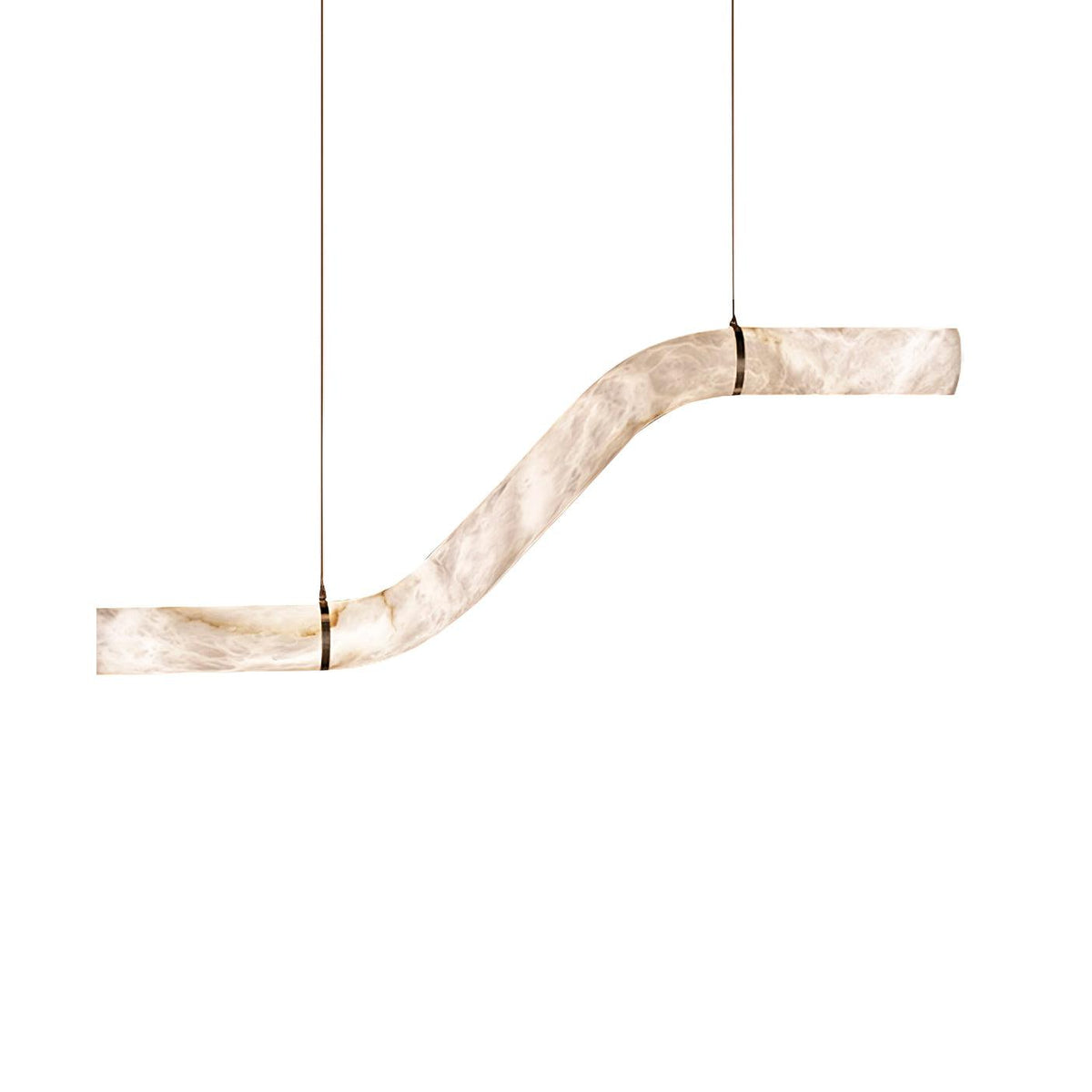 Luste albasten hanglamp met gesloten ring
