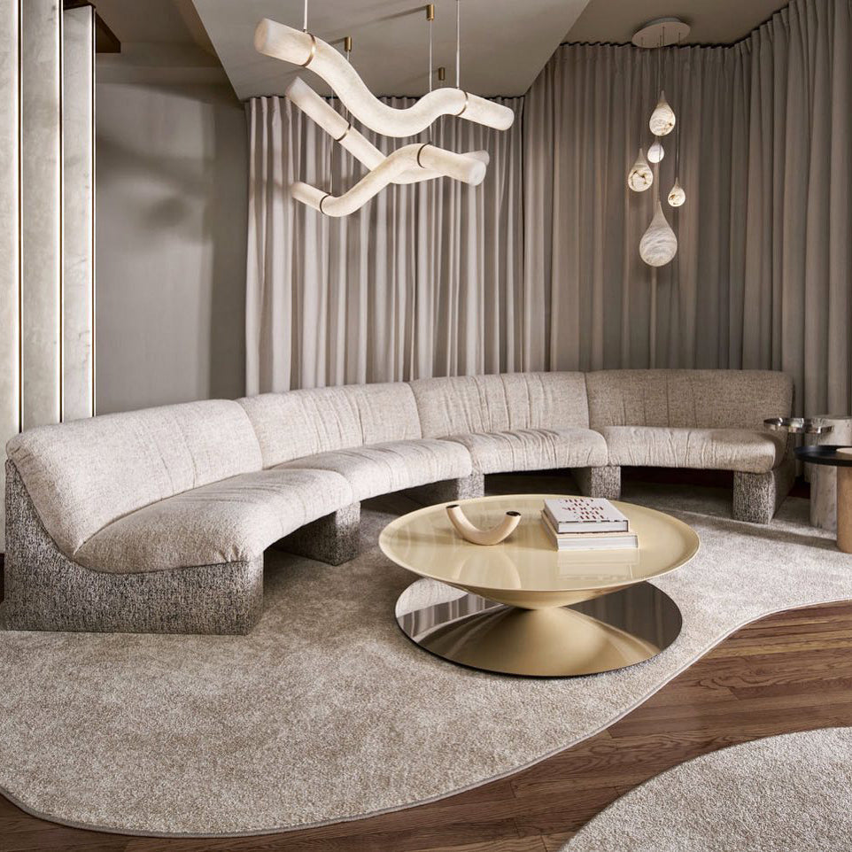 Luste albasten hanglamp met gesloten ring