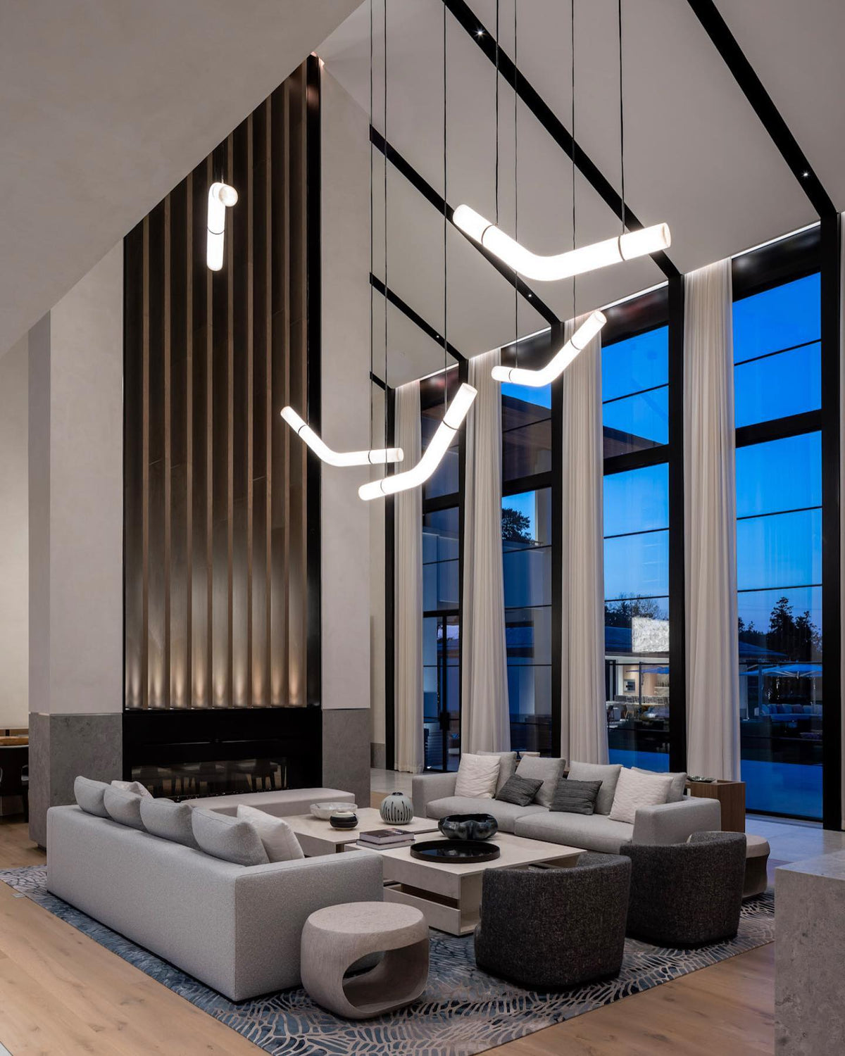 Luste albasten hanglamp met gesloten ring