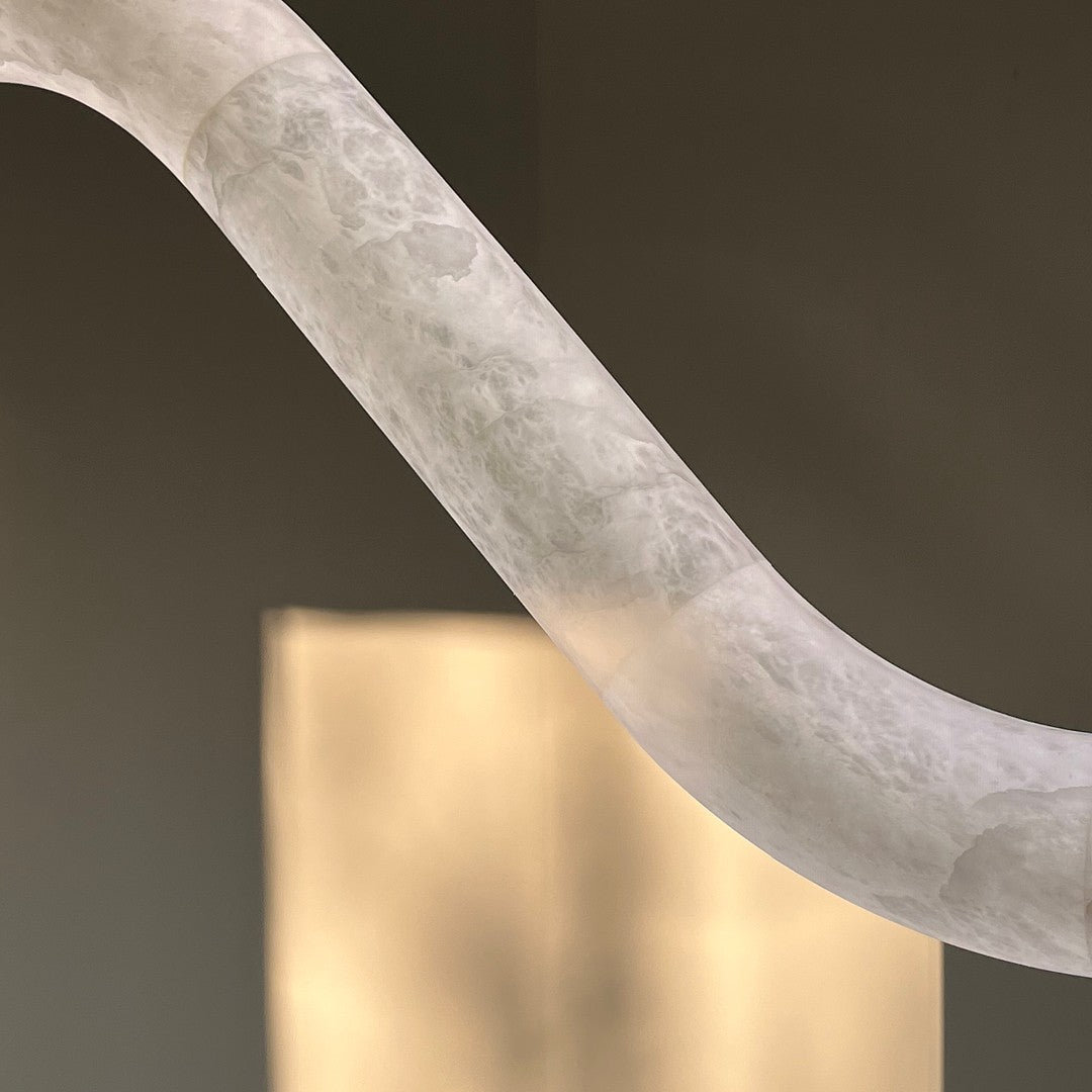 Luste albasten hanglamp met gesloten ring