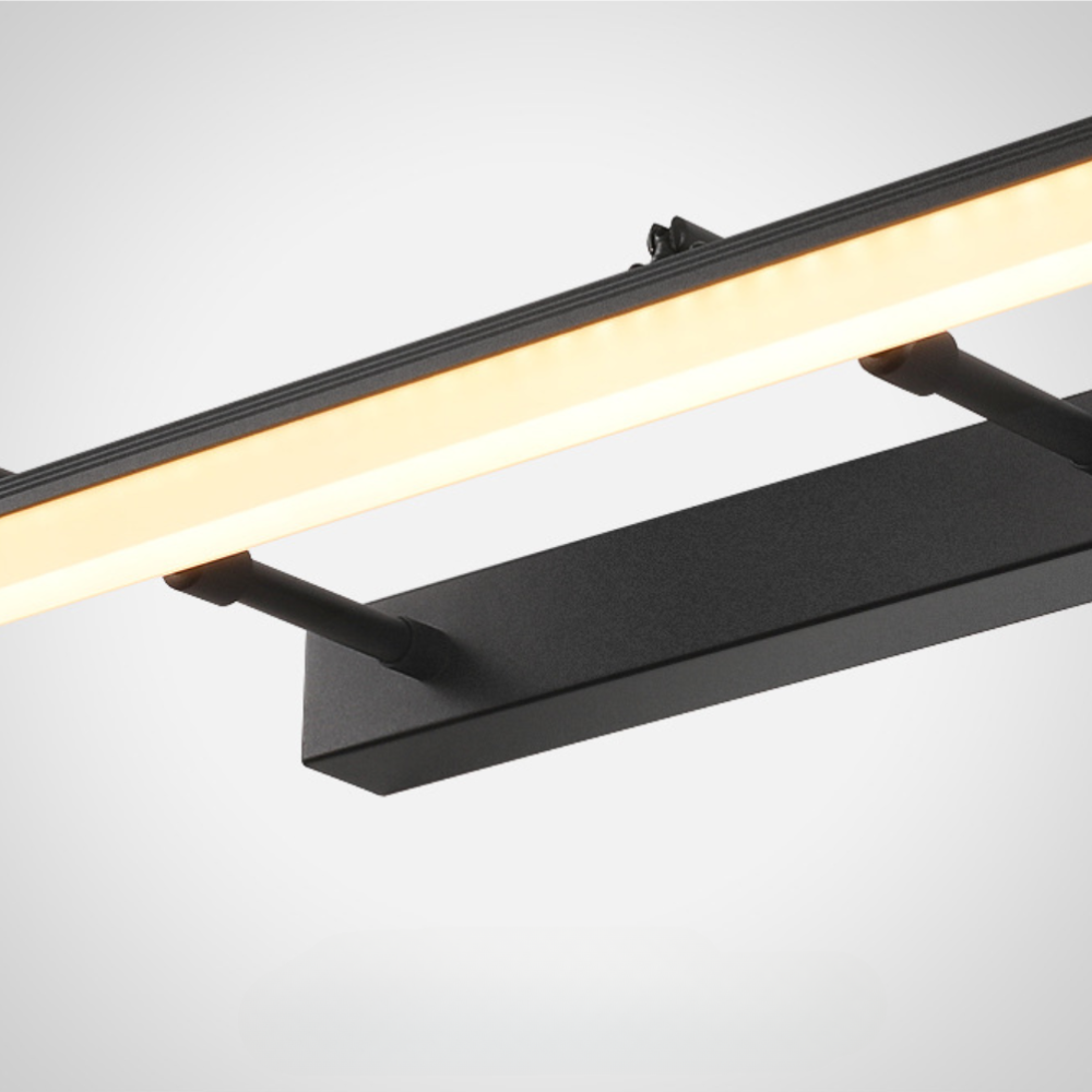 Leigh Moderne Minimalistisch Rechthoekige Wandlamp  Zwart/Zilver Metaal