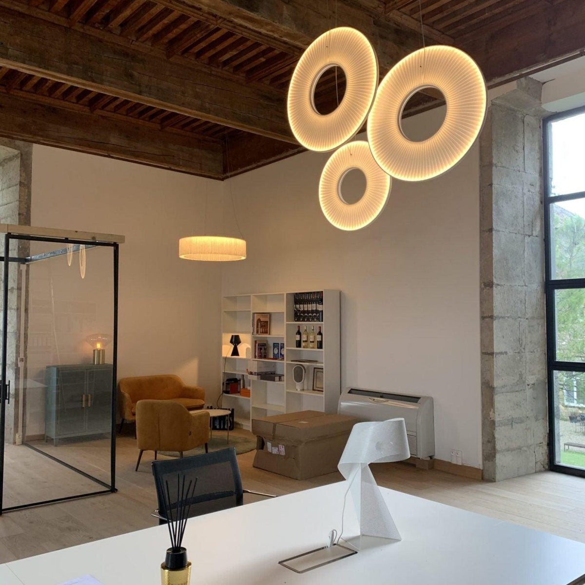 Lumira hanglamp witte stof klassiek