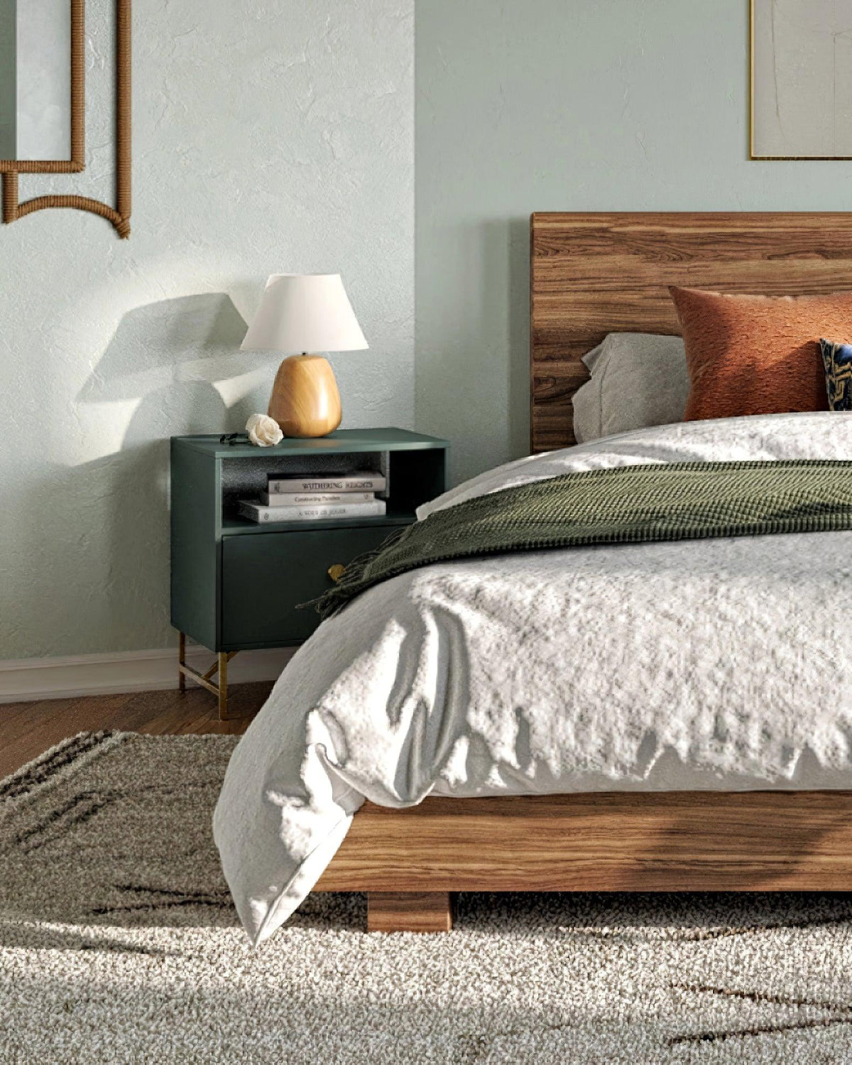 Syloraya moderne tafellamp van hout