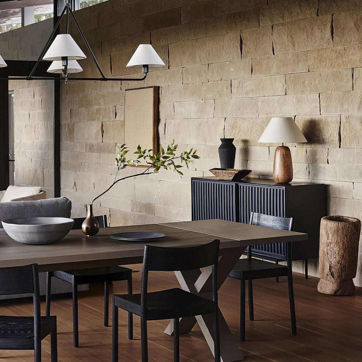 Syloraya moderne tafellamp van hout