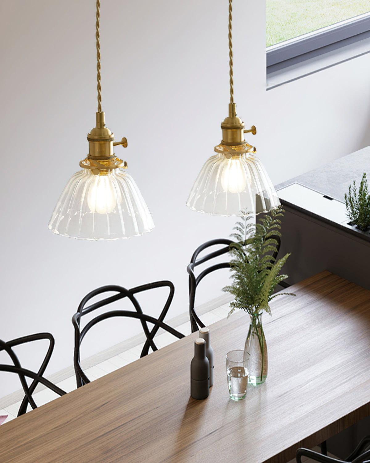 Kexo helder glazen hanglamp