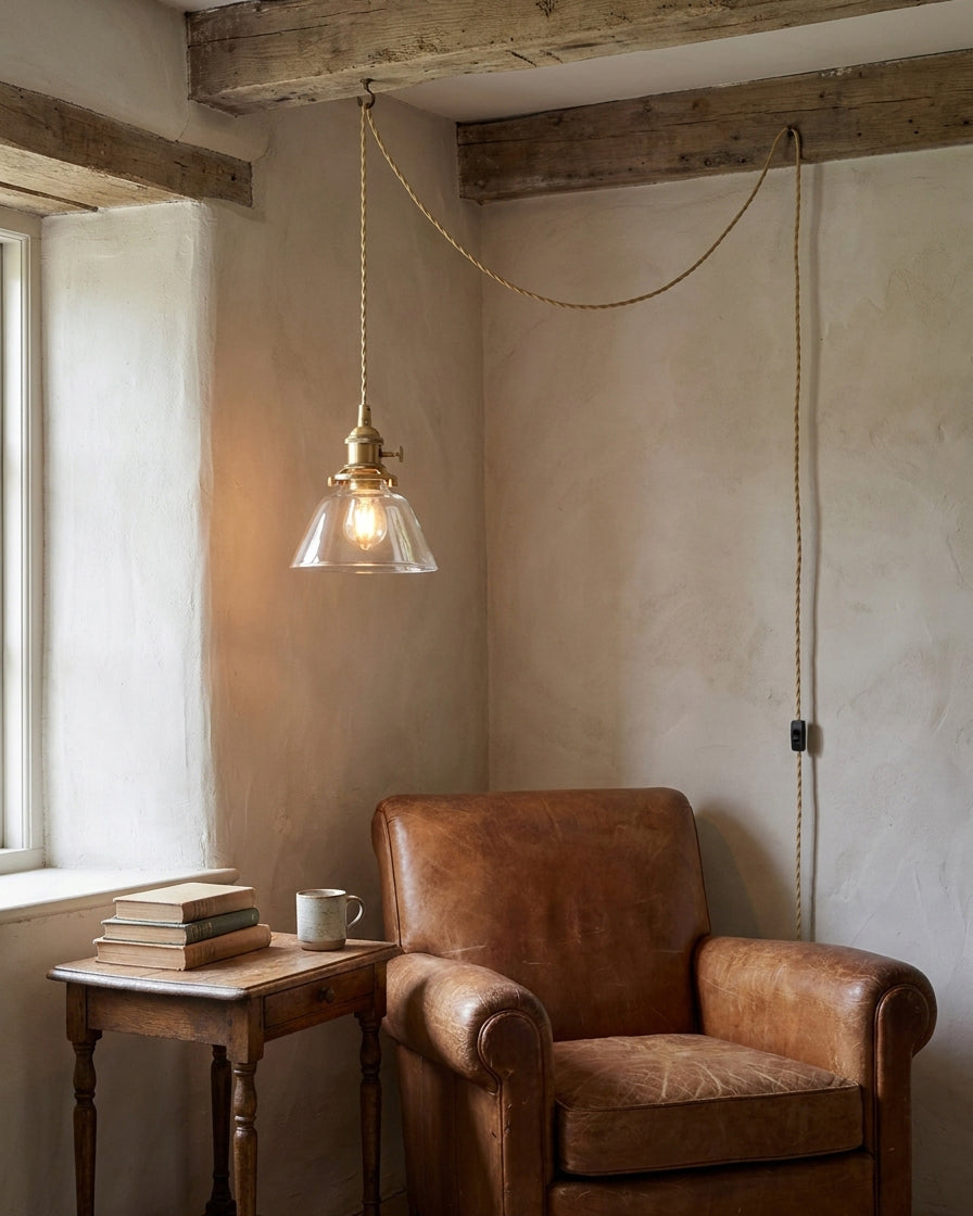 Celinira hanglamp met stekker van glas