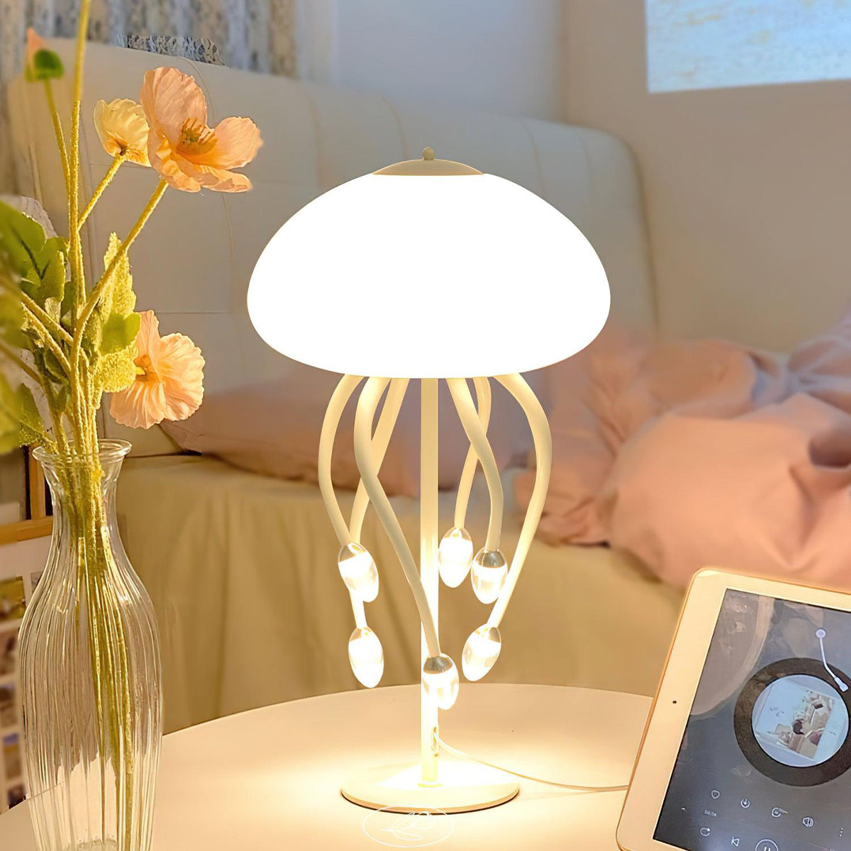 Zosilyra whimsische jellyfish tafellamp van glas