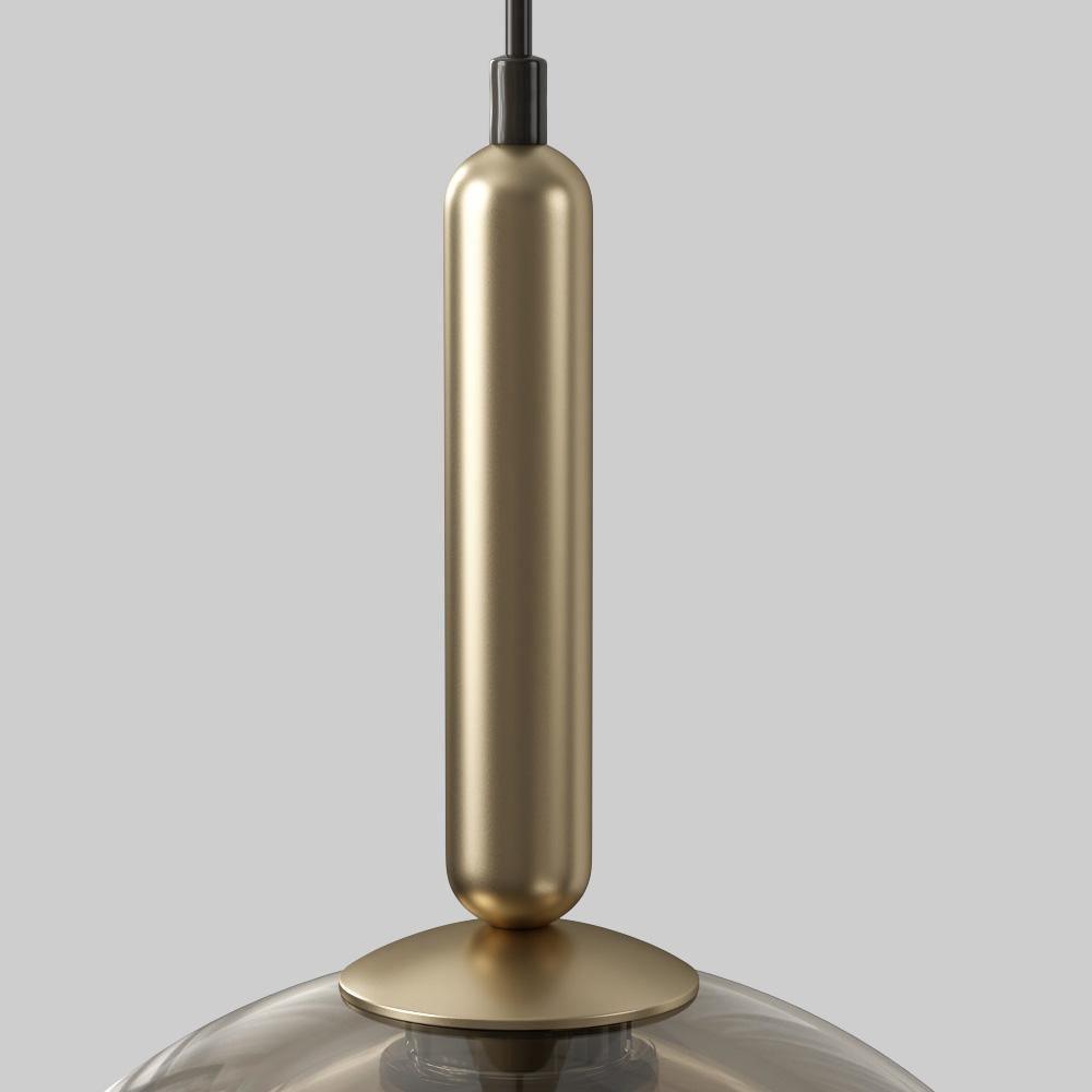 Renley hanglamp glazen kap cognac messing mid-century
