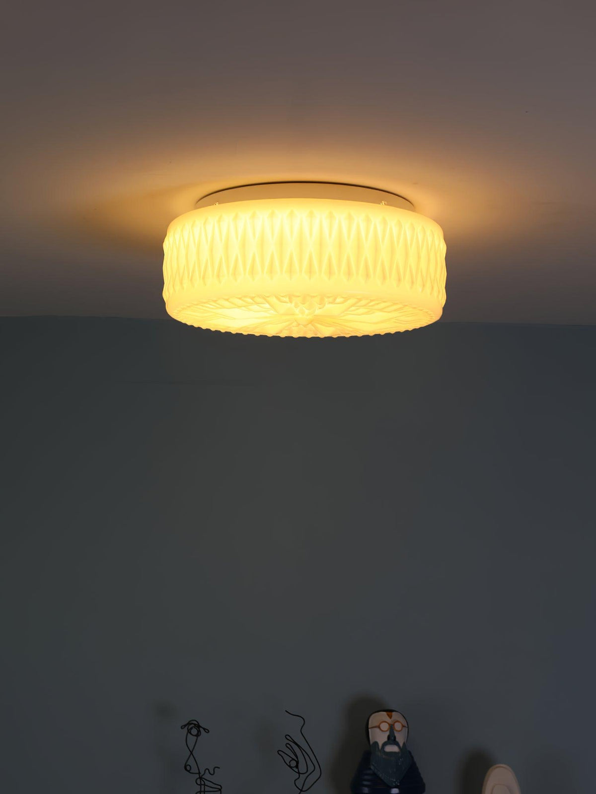 Lioriira plafondlamp glazen kap en acryl moderne maantort