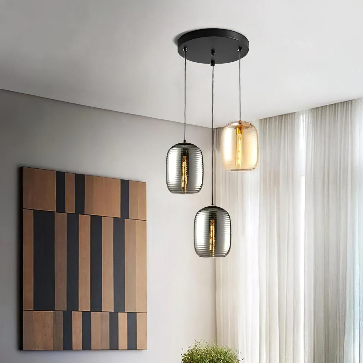 Eirinelia hanglamp met rookglas