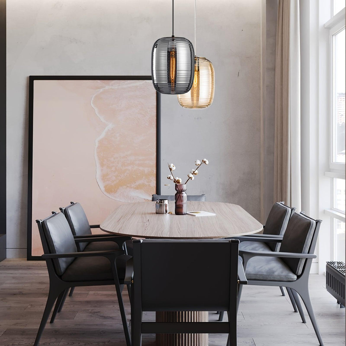Eirinelia hanglamp met rookglas