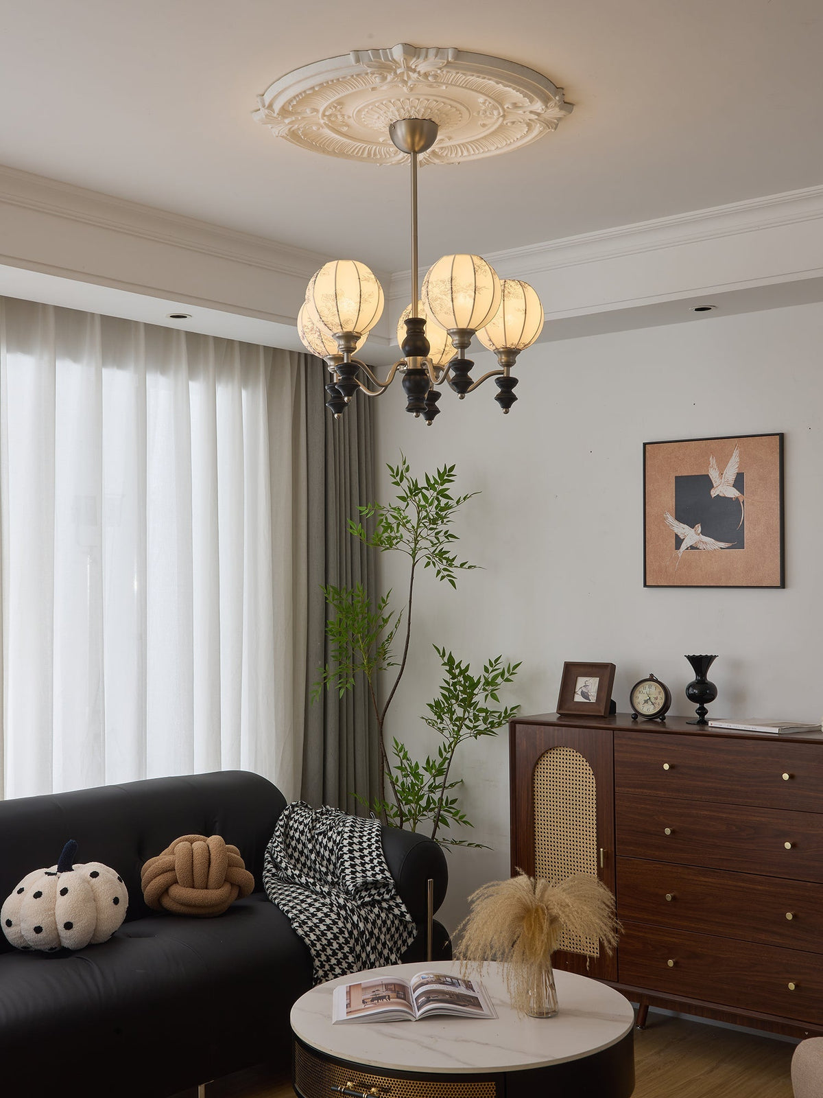 Osilan Traditionele Elegantie Vintage Houten Kroonluchter
