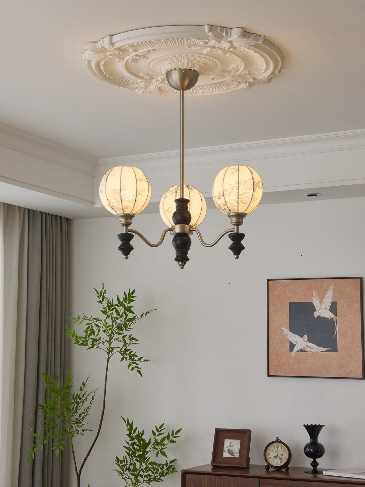 Osilan Traditionele Elegantie Vintage Houten Kroonluchter
