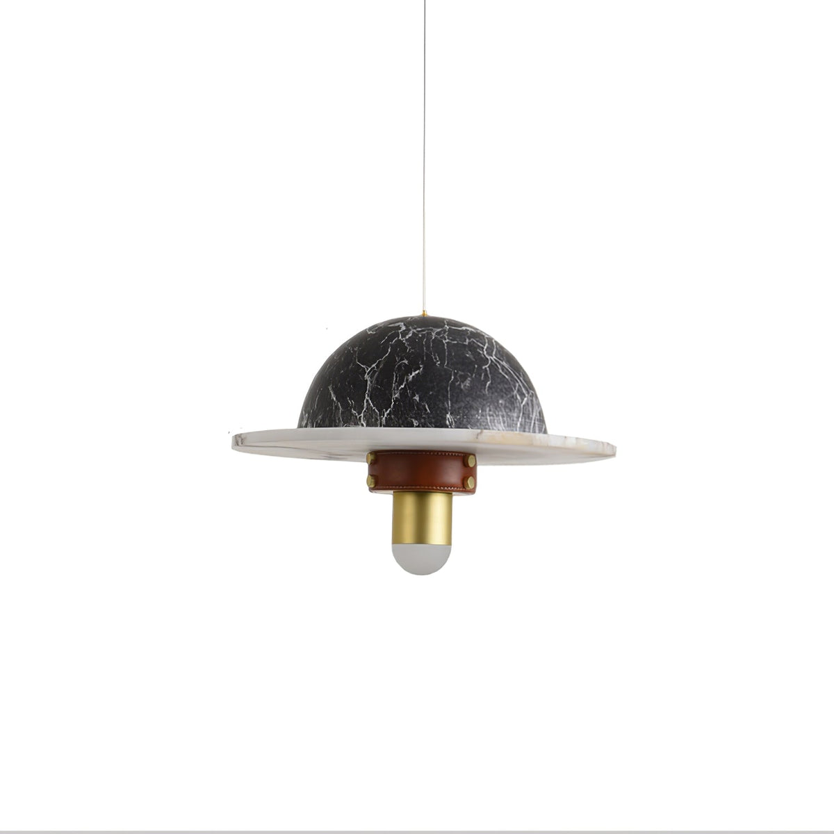 Jutta hanglamp marmer leer fusie