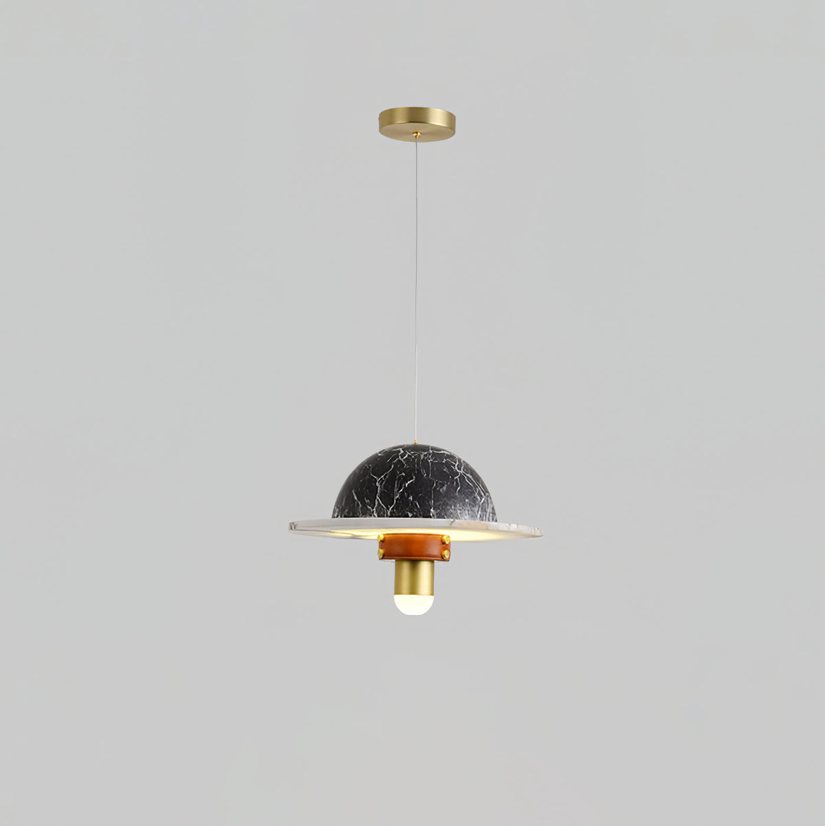Jutta hanglamp marmer leer fusie