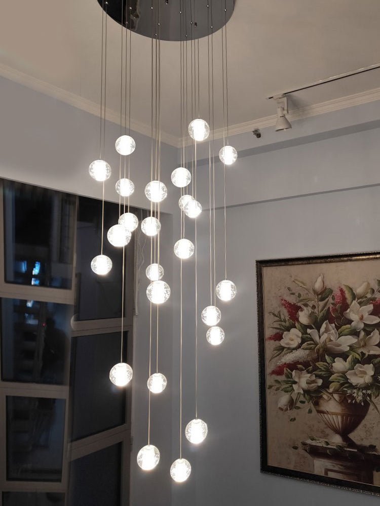 Kristallen bolcluster hanglamp