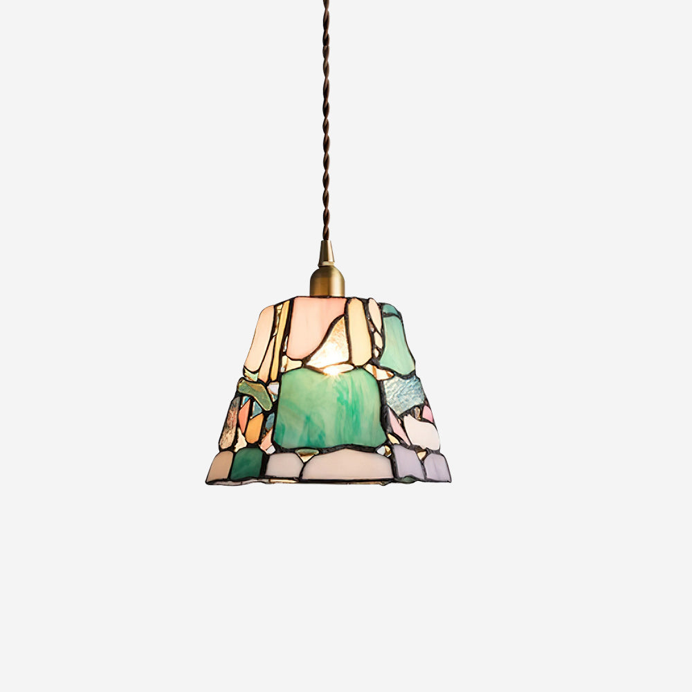 Fira Tiffany-stijl hanglamp met gevuld glas