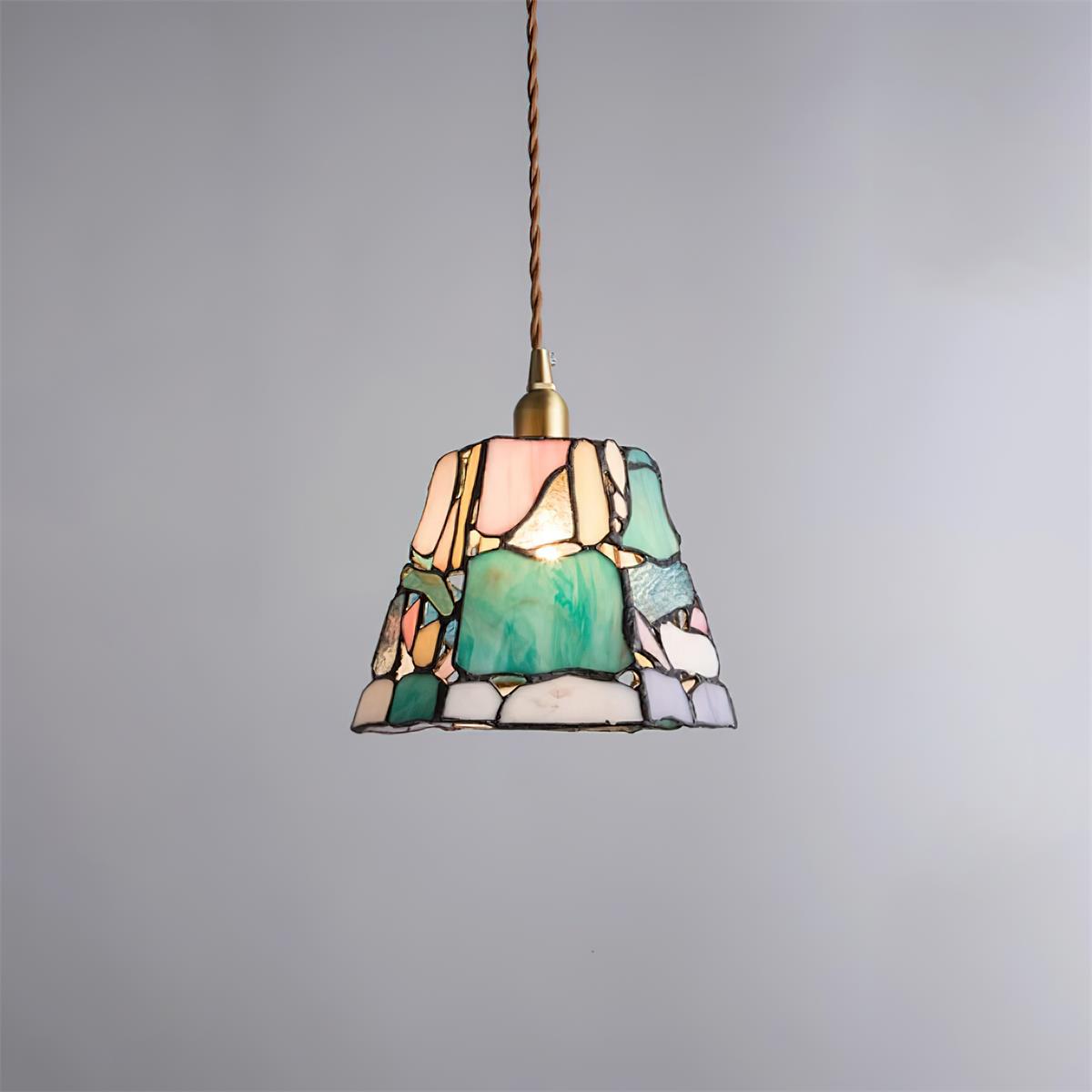 Fira Tiffany-stijl hanglamp met gevuld glas