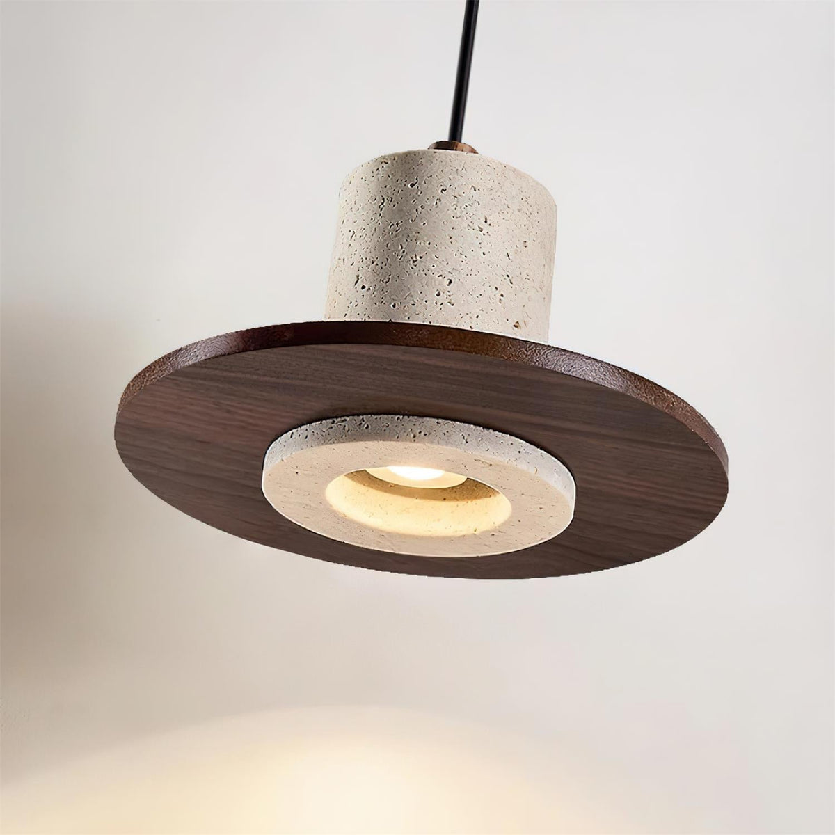 Seralielle travertin hanglamp Hoedvorm