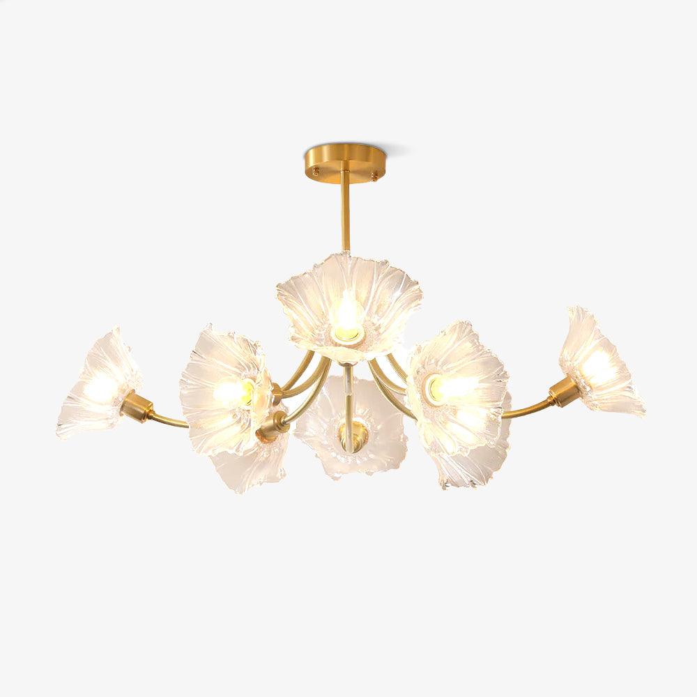 Fife Flower glas kroonluchter met messing afwerking