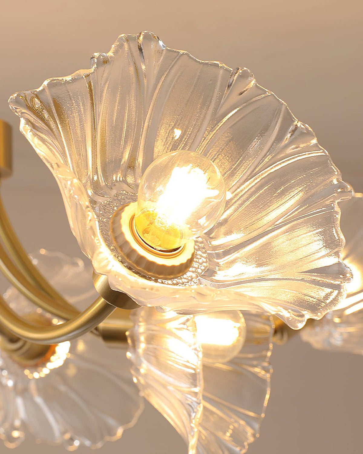 Fife Flower glas kroonluchter met messing afwerking