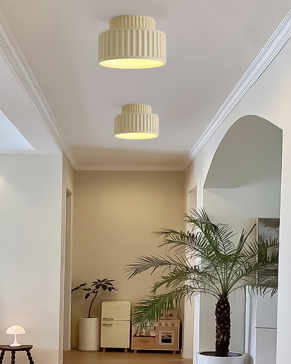 Lucaraine plafondlamp met geplooide acryl lampenkap