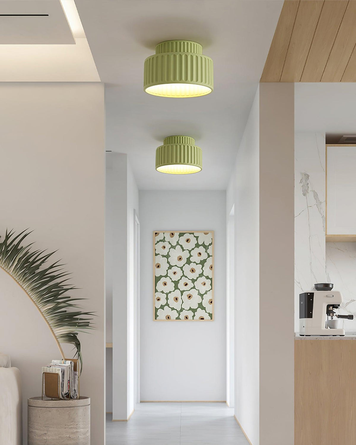 Lucaraine plafondlamp met geplooide acryl lampenkap