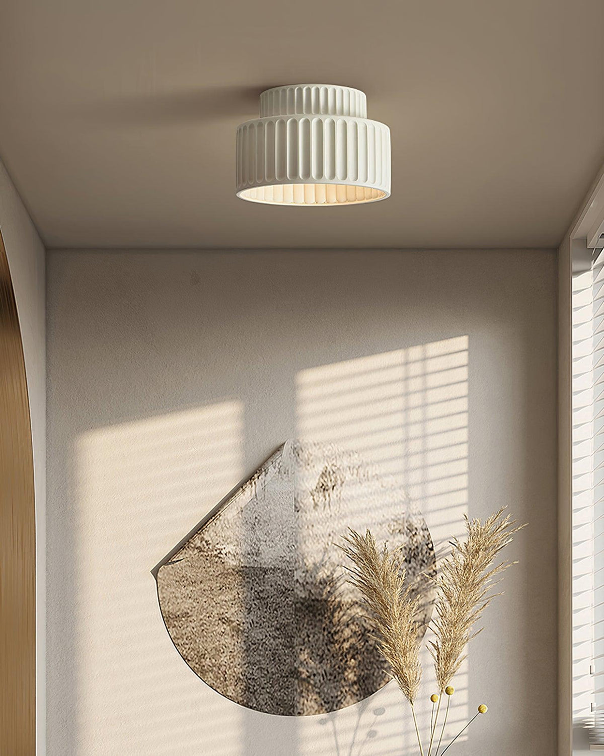 Lucaraine plafondlamp met geplooide acryl lampenkap