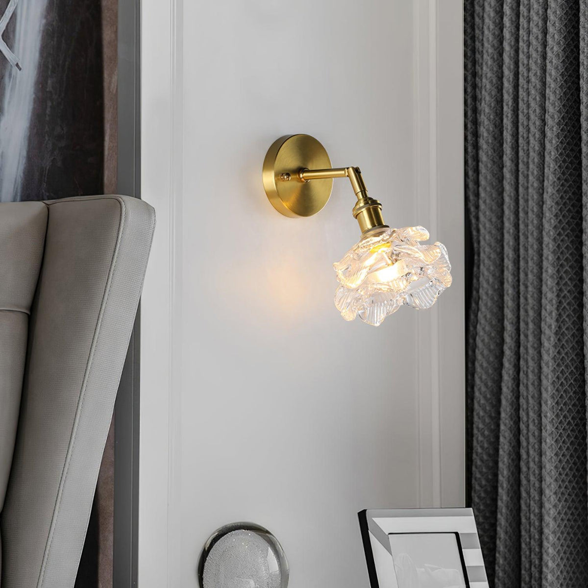 Petal Vintage messing wandlamp met bloemblaadjes