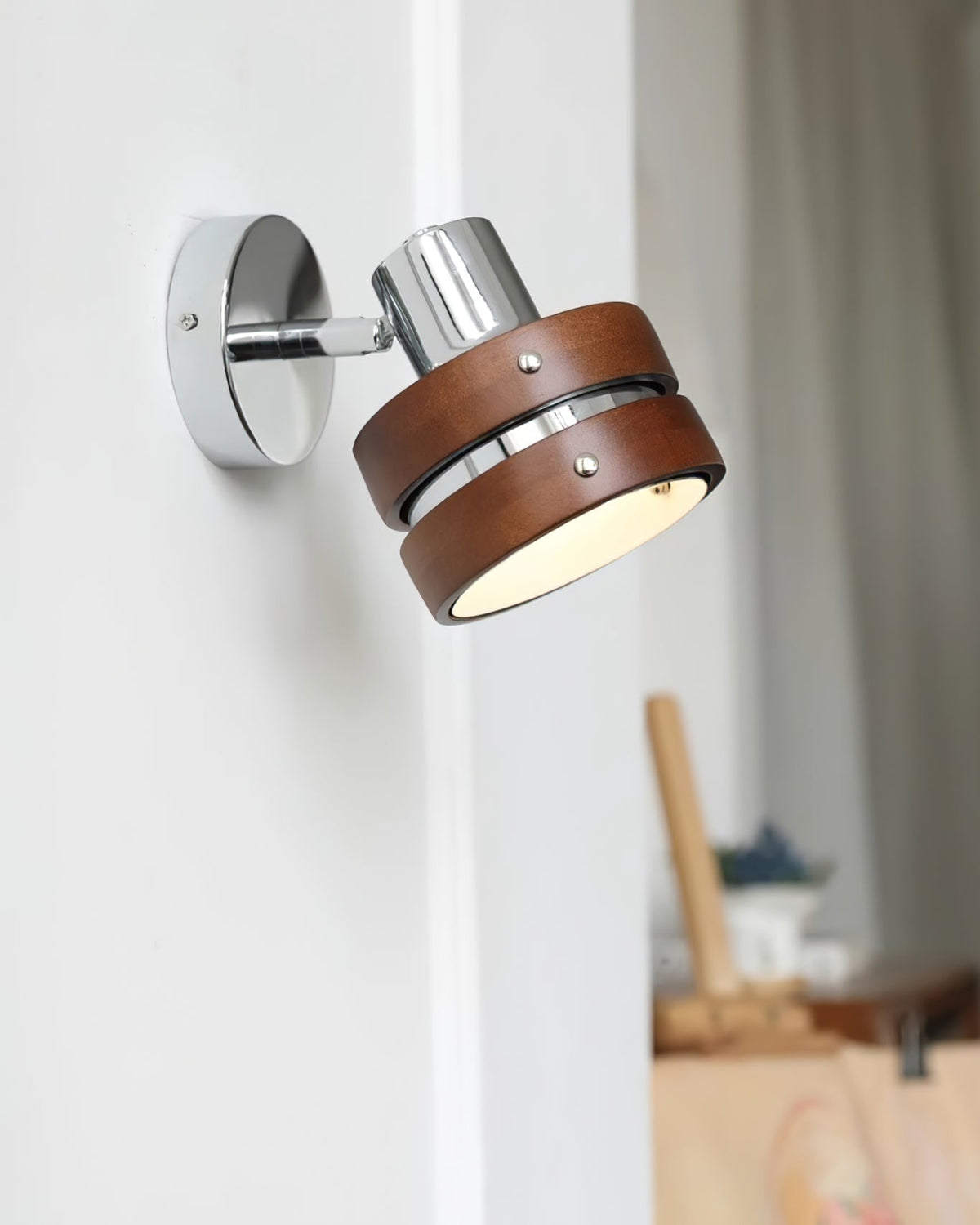 Avenor Premium Noordse kunst Walnoot wandlamp