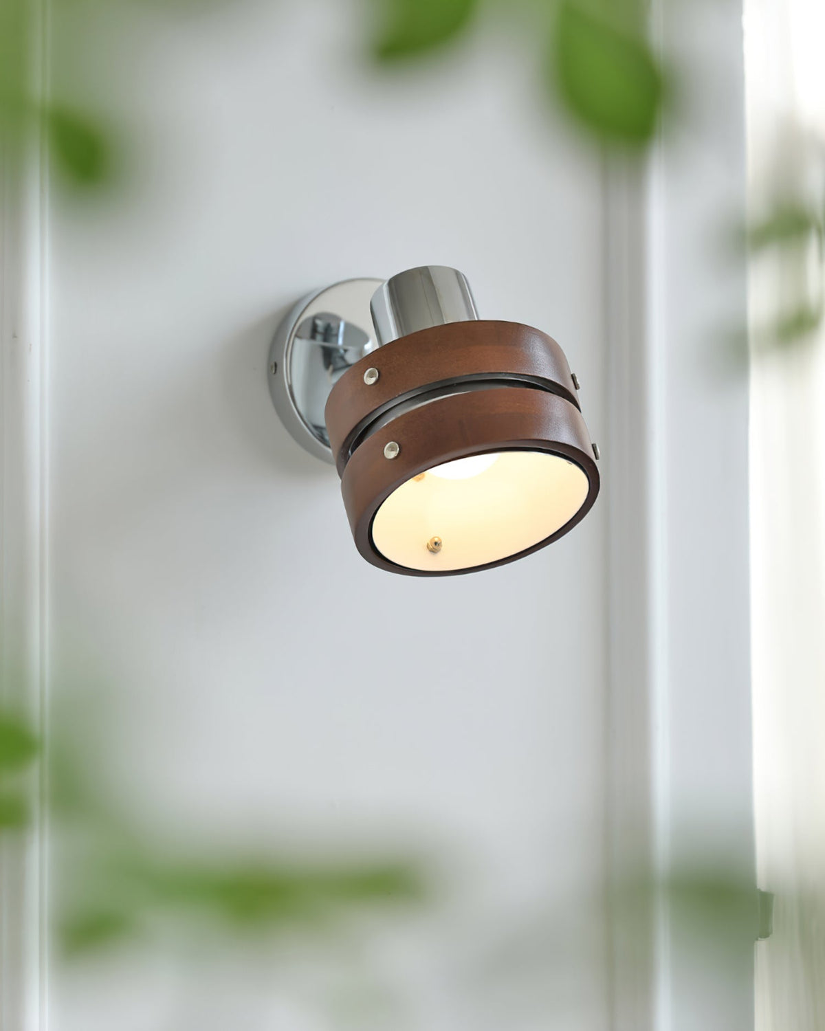 Avenor Premium Noordse kunst Walnoot wandlamp