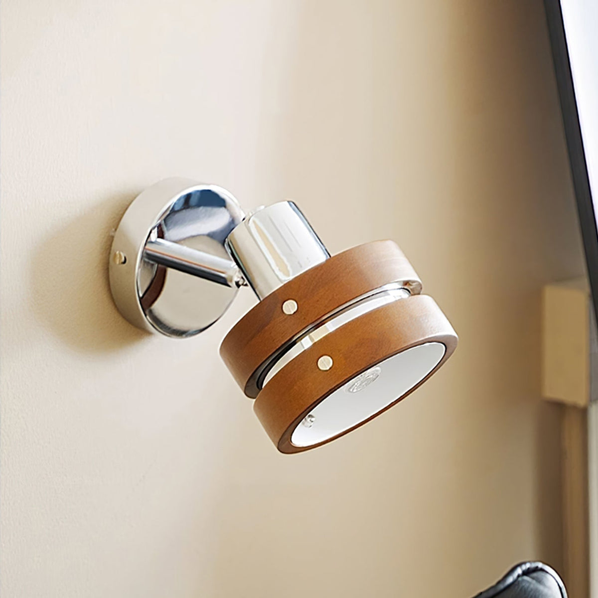 Avenor Premium Noordse kunst Walnoot wandlamp