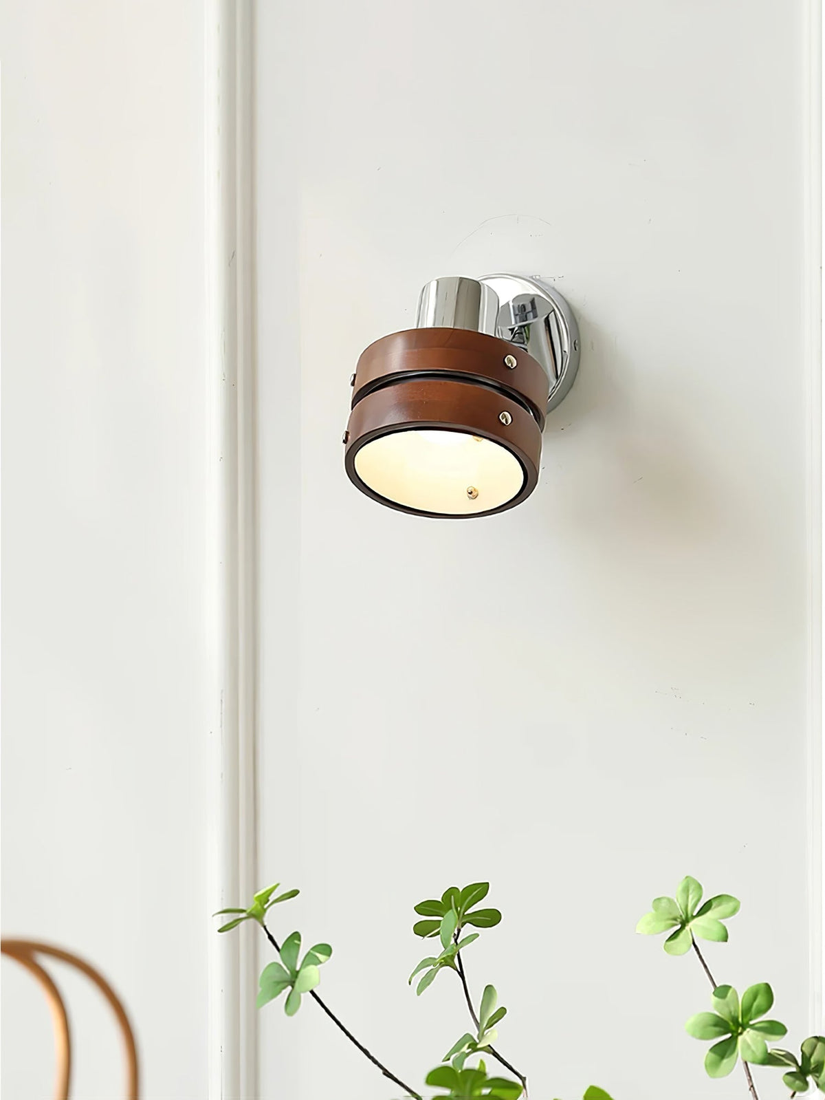 Avenor Premium Noordse kunst Walnoot wandlamp