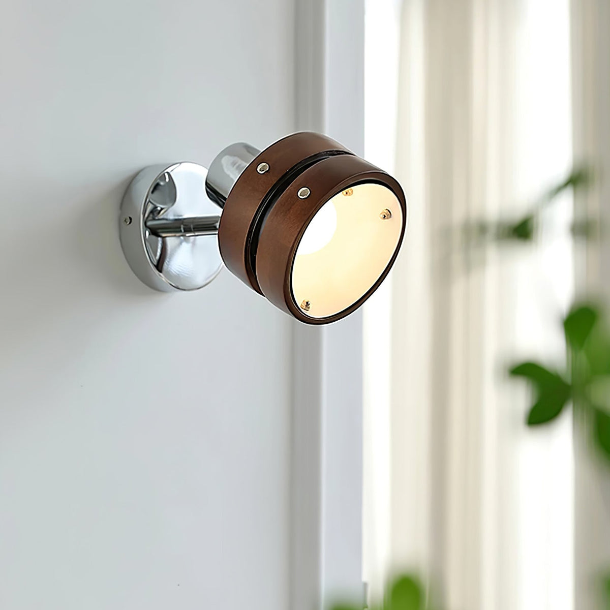 Avenor Premium Noordse kunst Walnoot wandlamp