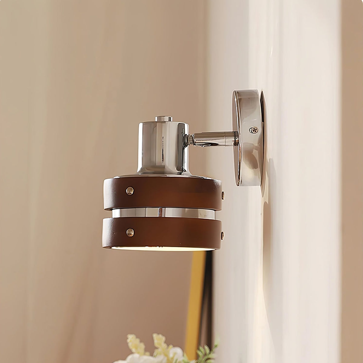 Avenor Premium Noordse kunst Walnoot wandlamp