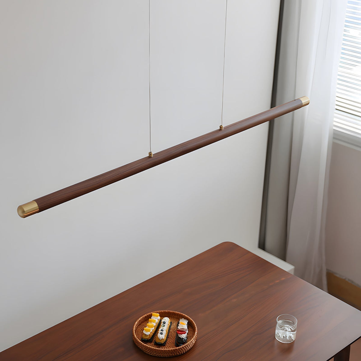 Dash houten hanglamp met lange balkvorm
